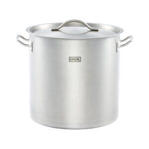 Garnek wysoki z pokrywką, stalowy, Gredil, Ø 360 mm, V 36.6 l