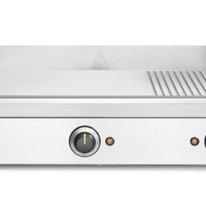 Płyta grillowa w ⅓ żebrowana, HENDI, Kitchen Line, 2/3 gładka, 1/3 ryflowana, 230V/3500W, 697x474x(H)241mm