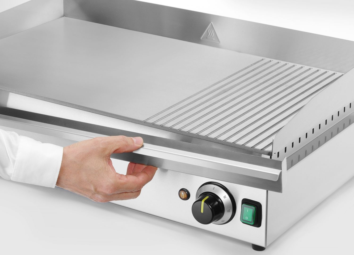 Płyta grillowa w ⅓ żebrowana, HENDI, Kitchen Line, 2/3 gładka, 1/3 ryflowana, 230V/3500W, 697x474x(H)241mm - obrazek 5