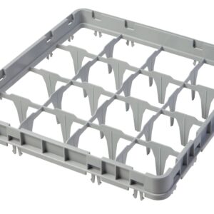 Nadstawka do koszy full drop 500x500 mm szara, model E1, Cambro, liczba przegródek: 16 (4x4), wymiar przegródki: 111x111 mm, jasnoszary, 499x499x(H)51mm