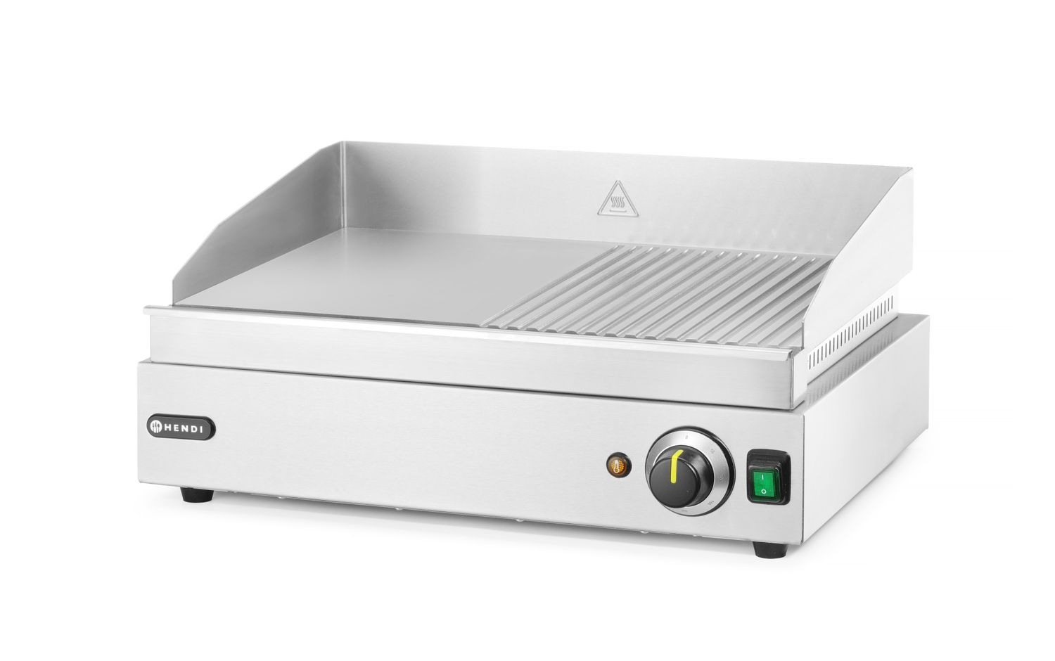 Płyta grillowa w połowie żebrowana, HENDI, Profi Line, 1/2 gładka, 1/2 ryflowana, 230V/2400W, 527x404x(H)233mm - obrazek 2
