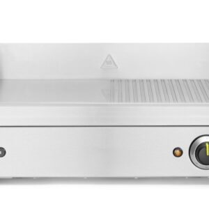 Płyta grillowa w połowie żebrowana, HENDI, Profi Line, 1/2 gładka, 1/2 ryflowana, 230V/2400W, 527x404x(H)233mm