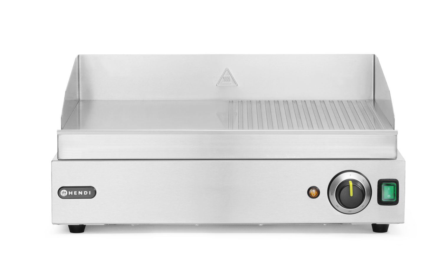 Płyta grillowa w połowie żebrowana, HENDI, Profi Line, 1/2 gładka, 1/2 ryflowana, 230V/2400W, 527x404x(H)233mm