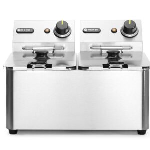 Frytkownica 2x4 l, HENDI, Kitchen Line, 8L, 230V/6000W, 470x380x(H)315mm