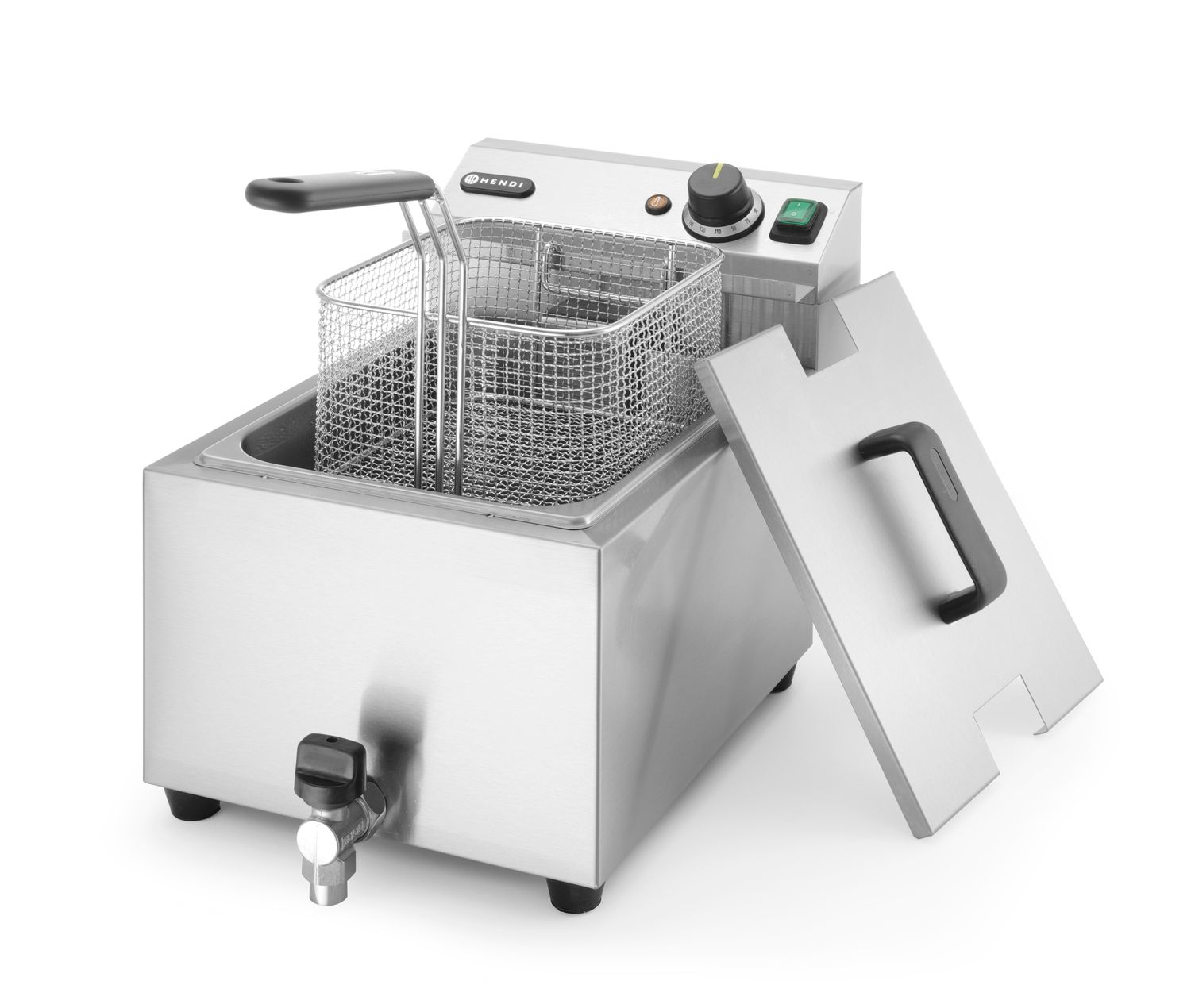 Frytownica manualna z kranem spustowym, 8 l, HENDI, Profi Line, 8L, jasnoszary, 230V/3500W, 305x515x(H)354mm - obrazek 4