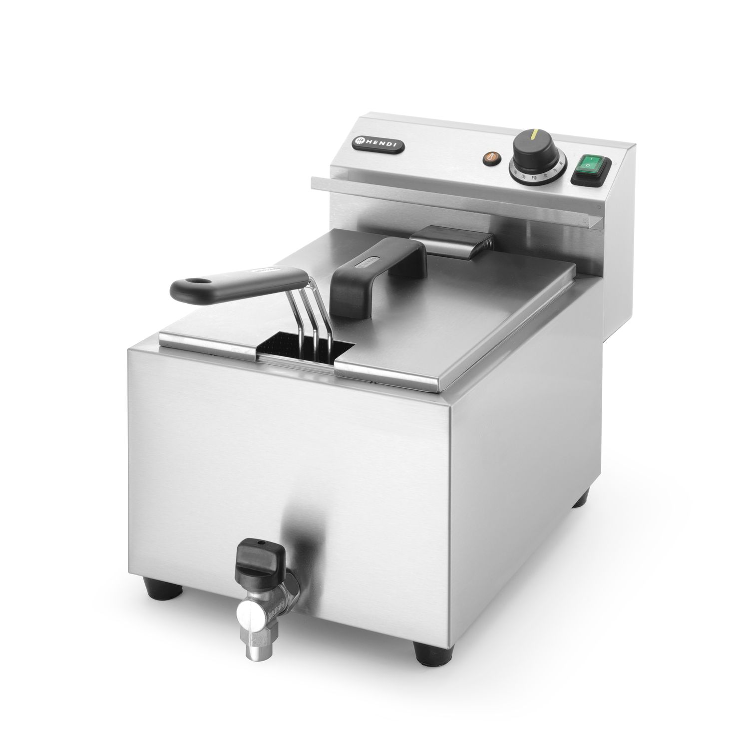 Frytownica manualna z kranem spustowym, 8 l, HENDI, Profi Line, 8L, jasnoszary, 230V/3500W, 305x515x(H)354mm - obrazek 5
