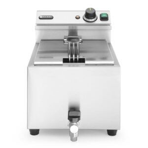 Frytownica manualna z kranem spustowym, 8 l, HENDI, Profi Line, 8L, jasnoszary, 230V/3500W, 305x515x(H)354mm