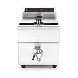 Frytownica indukcyjna z kranem spustowym, 8 l, HENDI, 8L, jasnoszary, 230V/3500W, 288x619x(H)408mm