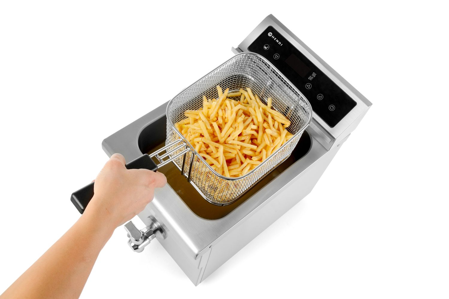 Frytownica indukcyjna z kranem spustowym, 8 l, HENDI, 8L, jasnoszary, 230V/3500W, 288x619x(H)408mm - obrazek 4