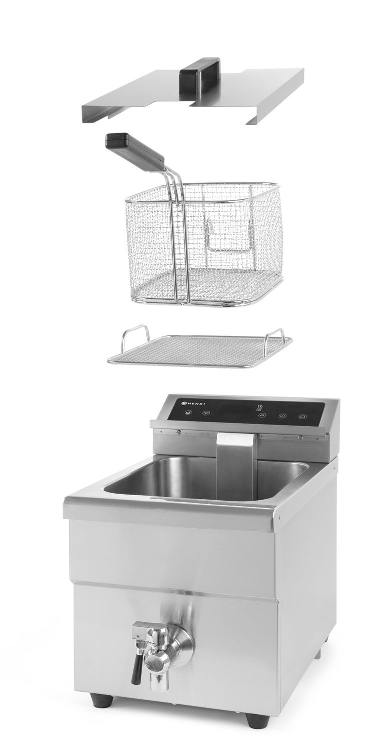 Frytownica indukcyjna z kranem spustowym, 8 l, HENDI, 8L, jasnoszary, 230V/3500W, 288x619x(H)408mm - obrazek 11