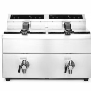 Frytownica indukcyjna z kranem spustowym, 2 × 8 l, HENDI, Profi Line, 16L, 230V/7000W, 577x609x(H)410mm