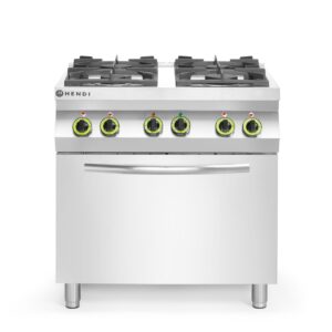 Kuchnia gazowa 4-palnikowa z konwekcyjnym piekarnikiem elektrycznym GN 1/1, HENDI, Kitchen Line, 230V/3000W, 19kW, 800x722x(H)900mm