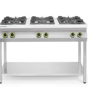 Kuchnia gazowa 6-palnikowa na podstawie otwartej, HENDI, Kitchen Line, 28,5kW, 1200x700x(H)900mm