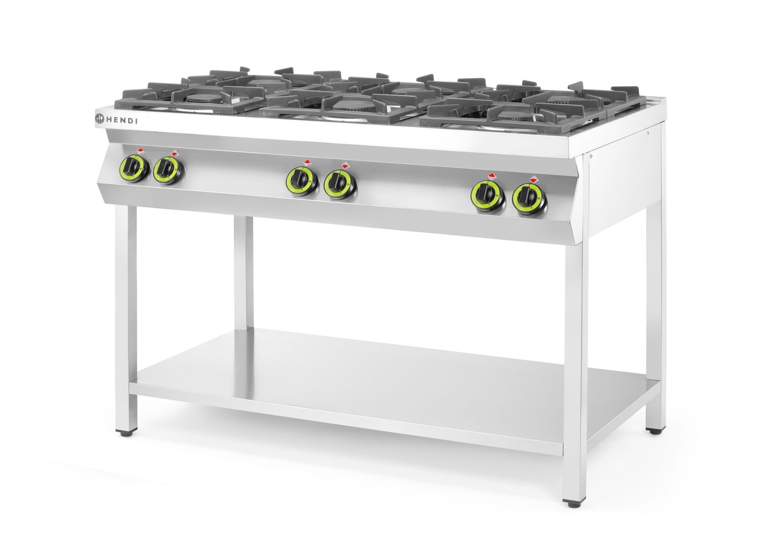 Kuchnia gazowa 6-palnikowa na podstawie otwartej, HENDI, Kitchen Line, 28,5kW, 1200x700x(H)900mm - obrazek 2