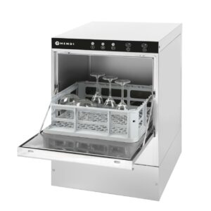 Zmywarka do szkła 40x40, sterowana elektromechanicznie, HENDI, Budget Line, z pompą spustową, 230V/2800W, 470x510x(H)710mm