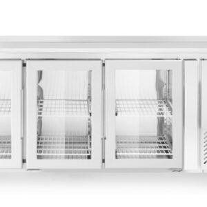 Stół chłodniczy 3-drzwiowy, przeszklony, z agregatem bocznym, Arktic, 420L, 230V/400W, 1795x700x(H)850mm