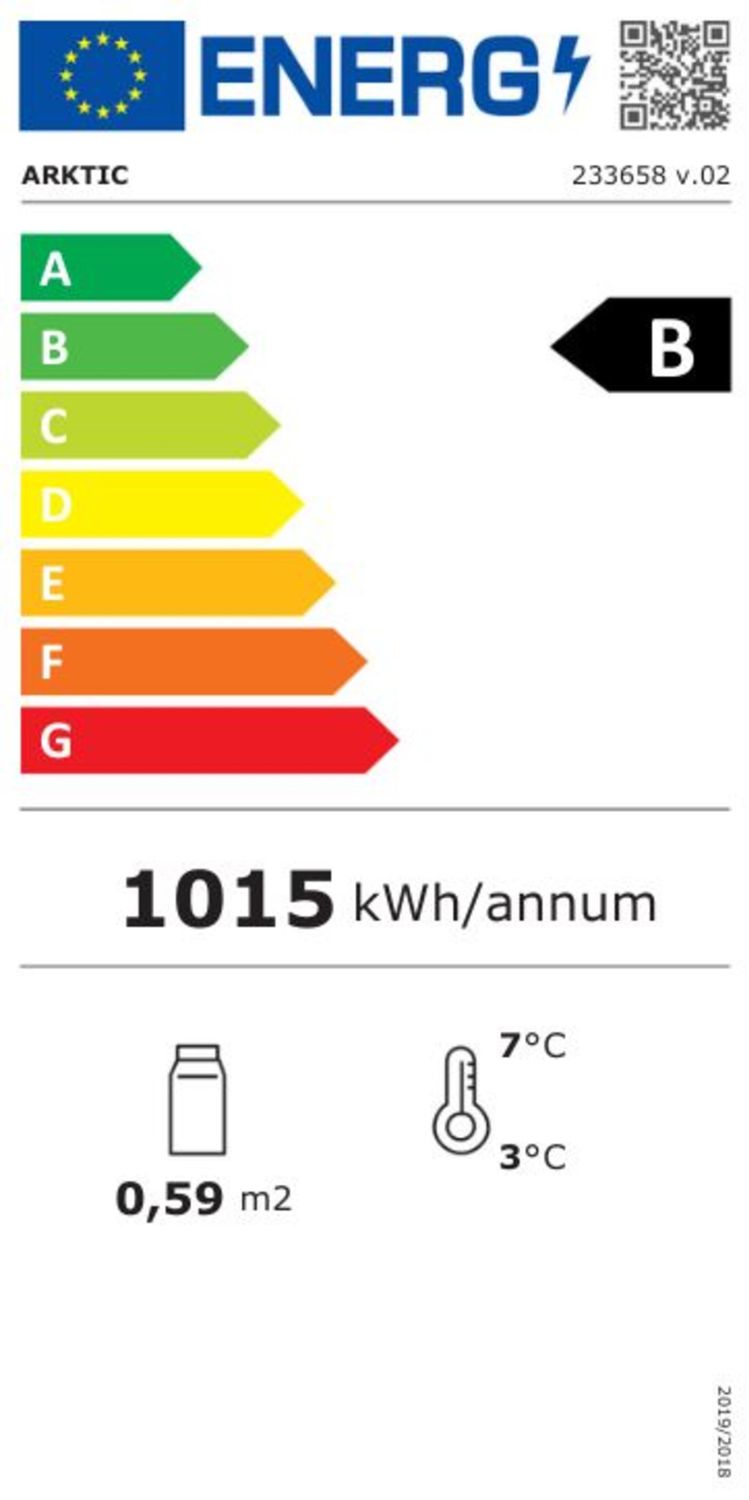 Witryna chłodnicza nastawna, 78 l, Arktic, czarny, 230V/170W, 444x397x(H)940mm - obrazek 3