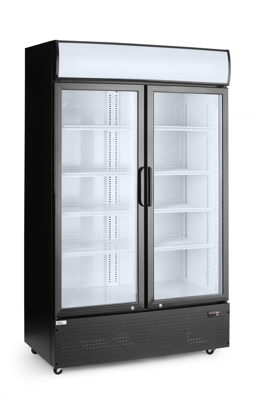 Lodówka barowa z podświetlanym panelem, 2-drzwiowa, Arktic, 512L, czarny, 230V/510W, 1120x585x(H)1900mm - obrazek 2