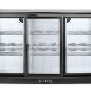 Lodówka barowa z potrójnymi drzwiami suwanymi, Arktic, 254L, czarny, 230V/160W, 1350x520x(H)865mm
