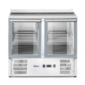 Stół chłodniczy 2-drzwiowy przeszklony z pokrywą uchylną, Arktic, 247L, 230V/145W, 900x700x(H)860mm