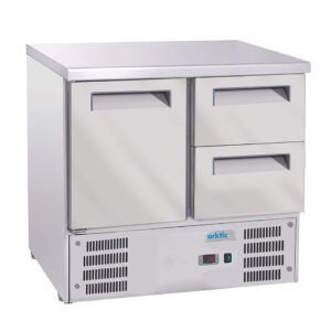 Stół chłodniczy z 1 drzwiami i 2 szufladami, Arktic, GN 1/1, 247L, 230V/143W, 900x700x(H)855mm