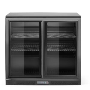 Lodówka barowa z podwójnymi drzwiami suwanymi, Arktic, 158L, czarny, 230V/160W, 900x520x(H)870mm