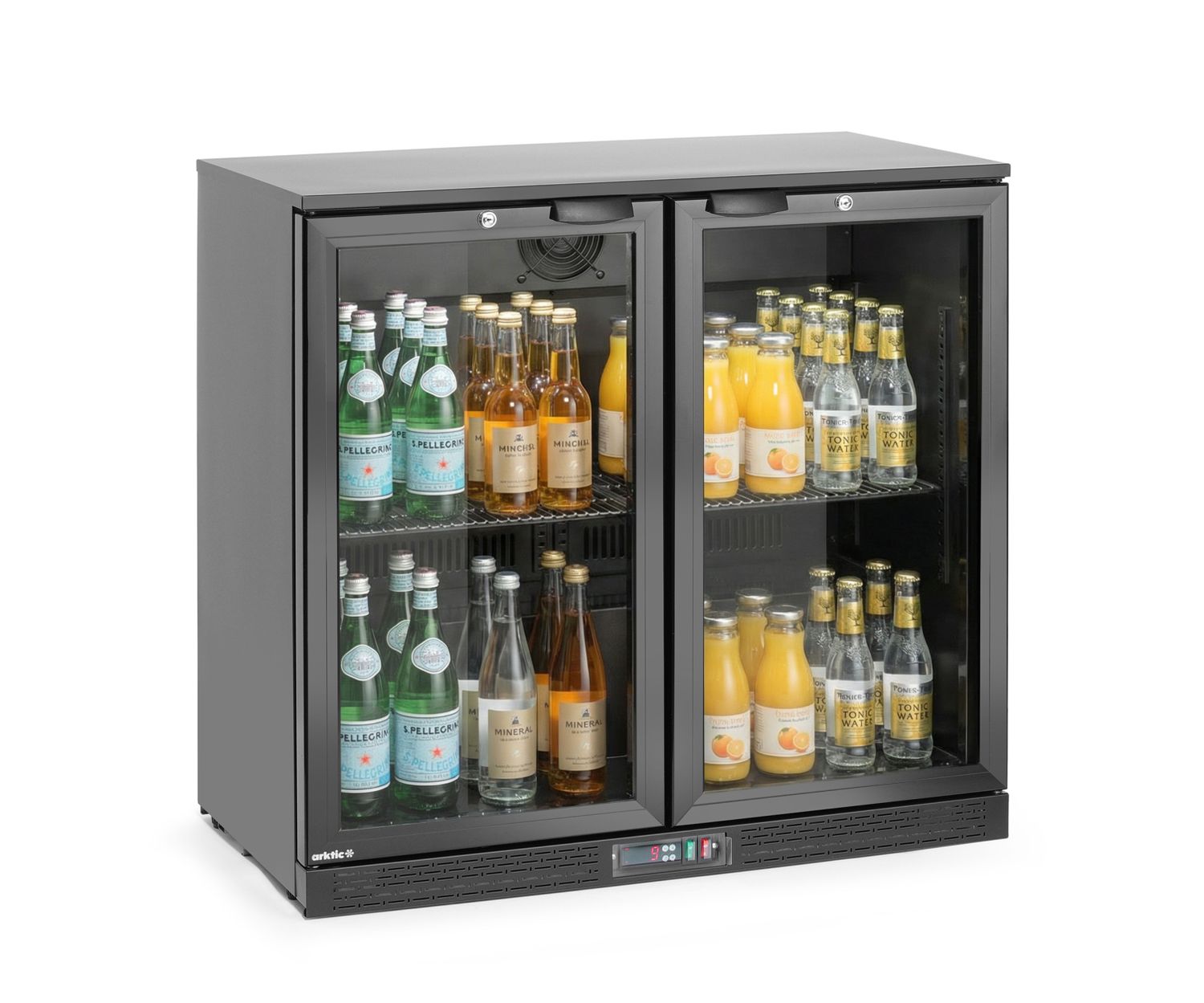 Lodówka barowa 2-drzwiowa, Arktic, 158L, czarny, 230V/160W, 900x530x(H)870mm - obrazek 5