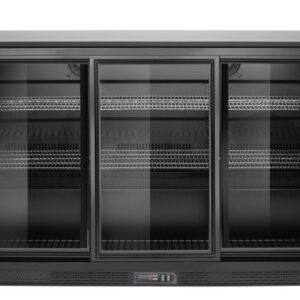 Lodówka barowa z potrójnymi drzwiami suwanymi, Arktic, 308L, czarny, 230V/160W, 1350x520x(H)865mm
