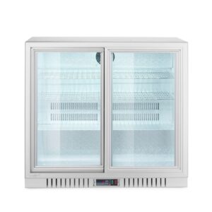 Lodówka barowa z podwójnymi drzwiami suwanymi, Arktic, 150L, srebrny, 230V/160W, 900x520x(H)840mm
