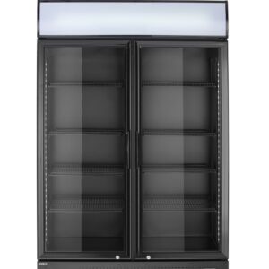Lodówka barowa z podświetlanym panelem, 2-drzwiowa, Arktic, 512L, czarny, 230V/510W, 1120x585x(H)1900mm