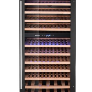 Lodówka do wina, 2-strefowa, 124 butelki, Arktic, 265L, czarny, 570x595x(H)1400mm
