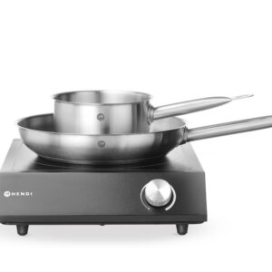 Zestaw: Kuchenka indukcyjna 3500W + rondel + patelnia, HENDI, czarny, 230V/3500W, 320x395x(H)95mm