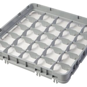 Nadstawka do koszy half drop 500x500 mm szara, model E2, Cambro, liczba przegródek: 25 (5x5), wymiar przegródki: 89x89 mm, jasnoszary, 499x499x(H)51mm