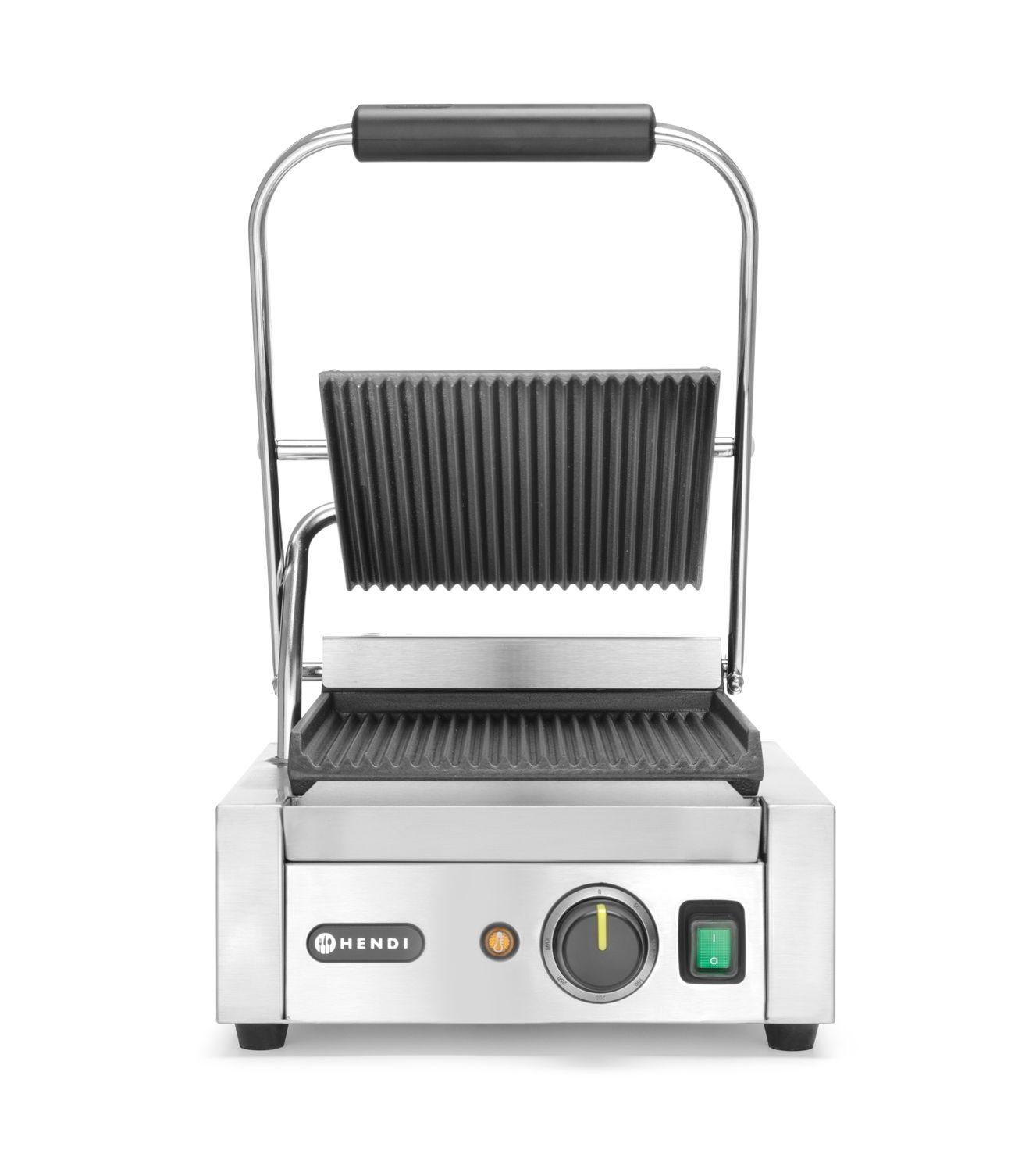 Grill kontaktowy pojedynczy, HENDI, góra i dół ryflowane, 230V/1800W, 310x375x(H)216mm - obrazek 2