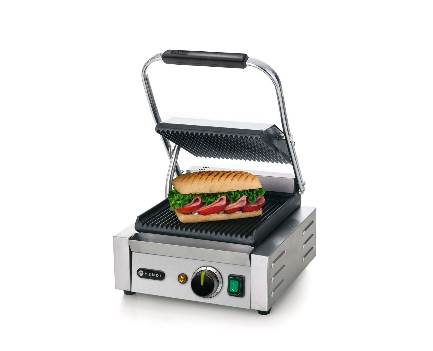Grill kontaktowy pojedynczy, HENDI, góra i dół ryflowane, 230V/1800W, 310x375x(H)216mm - obrazek 9