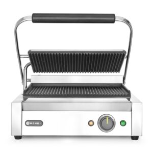 Grill kontaktowy Panini, HENDI, góra i dół ryflowane, 230V/2200W, 430x375x(H)216mm