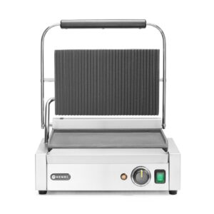 Grill kontaktowy Panini, HENDI, góra ryflowana, dół gładki, 230V/2200W, 430x375x(H)216mm