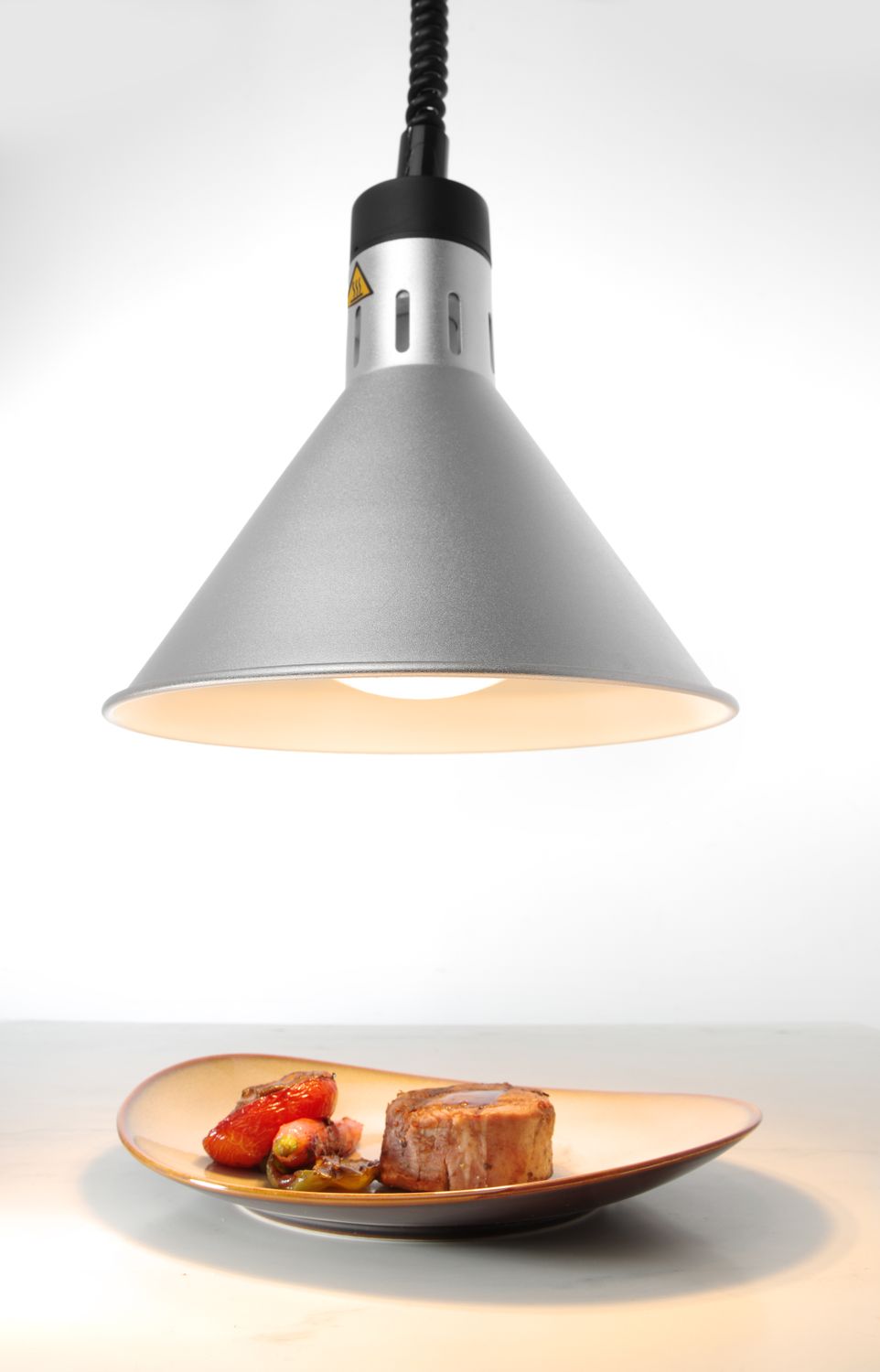 Lampa do podgrzewania potraw wisząca, stożkowa, HENDI, srebrny, 230V/250W, ⌀275x(H)250mm - obrazek 3