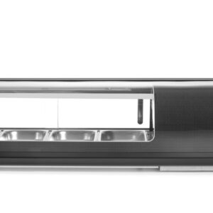 Witryna chłodnicza do sushi, Arktic, W zestawie pojemniki: 4x GN 1/3 (H) 40 mm., GN 1/3, czarny, 230V/190W, 1177x426x(H)296mm