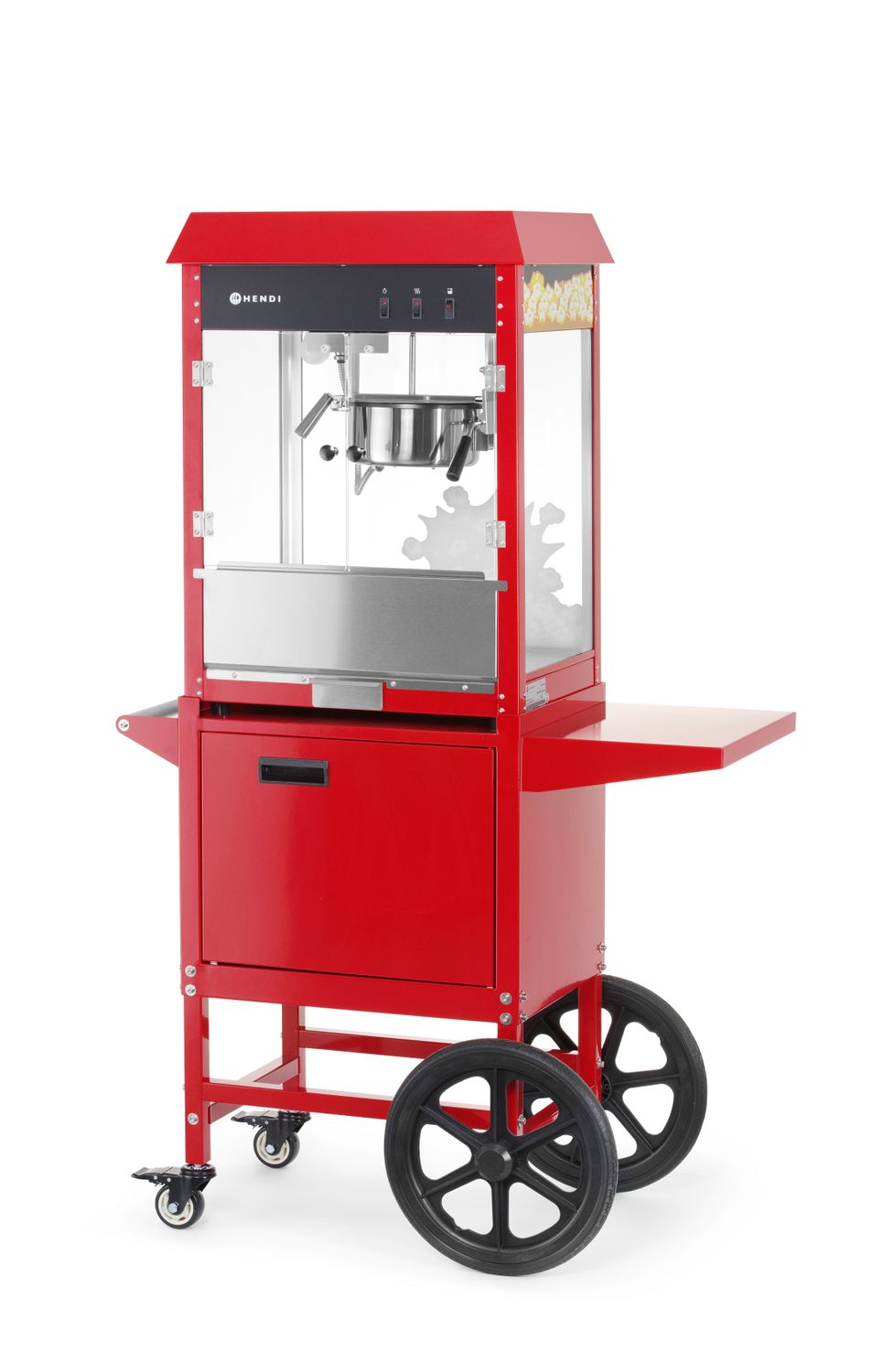 Urządzenie do popcornu z wózkiem, HENDI, czerwony, 230V/1155W, 940x510x(H)1553mm - obrazek 5