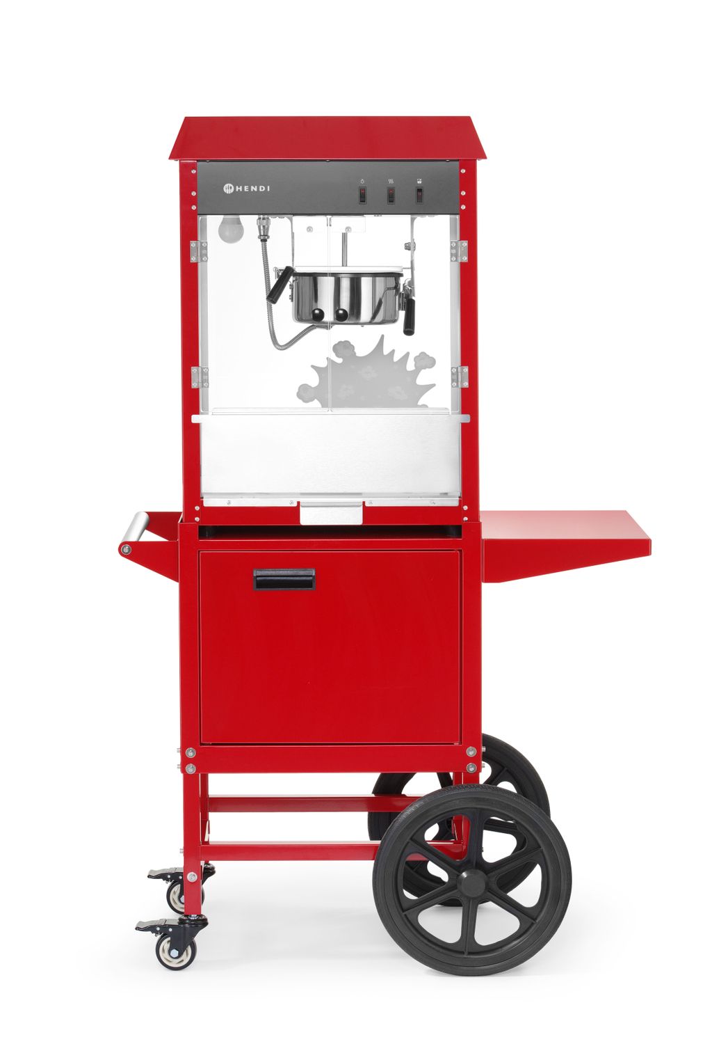 Urządzenie do popcornu z wózkiem, HENDI, czerwony, 230V/1155W, 940x510x(H)1553mm - obrazek 3