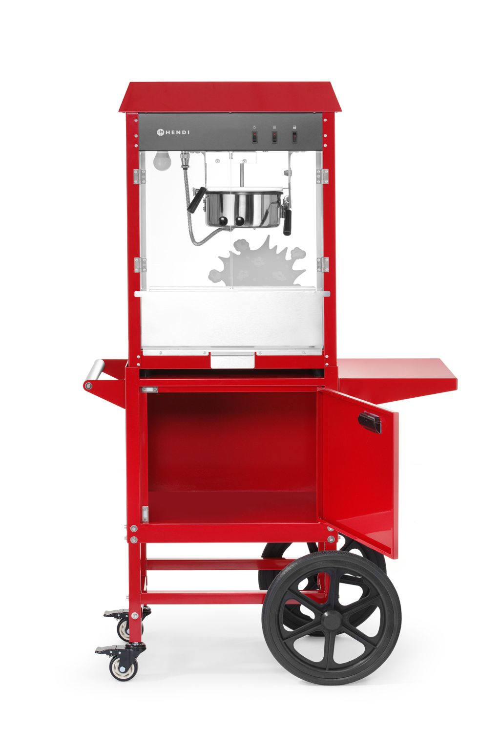 Urządzenie do popcornu z wózkiem, HENDI, czerwony, 230V/1155W, 940x510x(H)1553mm - obrazek 4