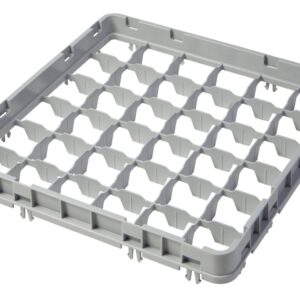 Nadstawka do koszy half drop 500x500 mm szara, model E2, Cambro, liczba przegródek: 36 (6x6), wymiar przegródki: 73x73 mm, jasnoszary, 499x499x(H)51mm
