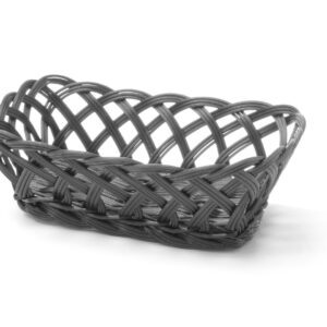 Koszyk pleciony, HENDI, prostokątny, czarny, 225x150x(H)65mm