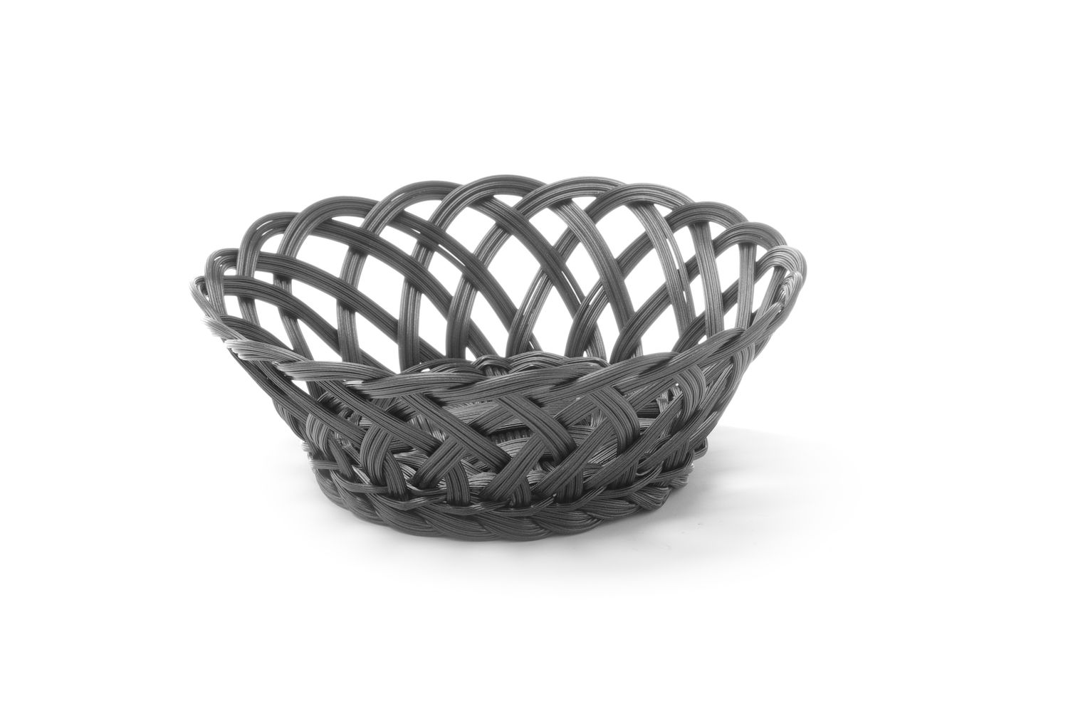 Koszyk pleciony, HENDI, okrągły, czarny, 200x200x(H)65mm