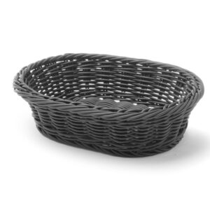 Koszyk owalny, HENDI, czarny, 250x190x(H)65mm
