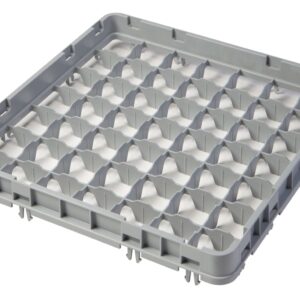 Nadstawka do koszy half drop 500x500 mm szara, model E2, Cambro, liczba przegródek: 49 (7x7), wymiar przegródki: 62x62 mm, jasnoszary, 499x499x(H)51mm