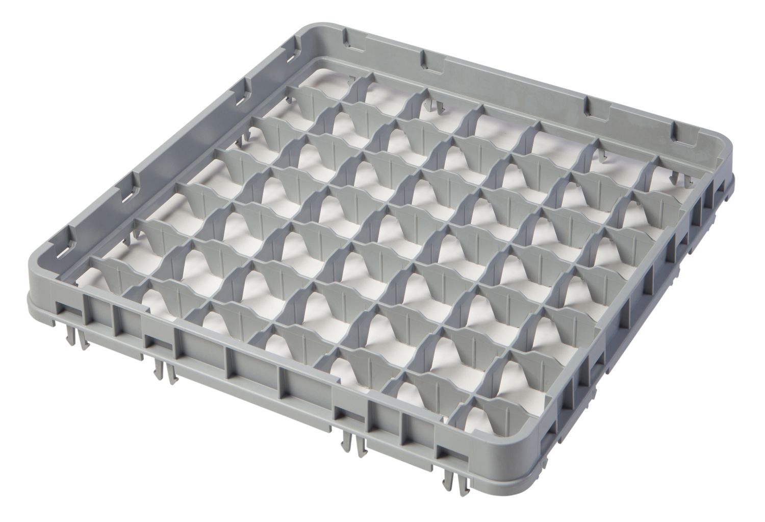 Nadstawka do koszy half drop 500x500 mm szara, model E2, Cambro, liczba przegródek: 49 (7x7), wymiar przegródki: 62x62 mm, jasnoszary, 499x499x(H)51mm