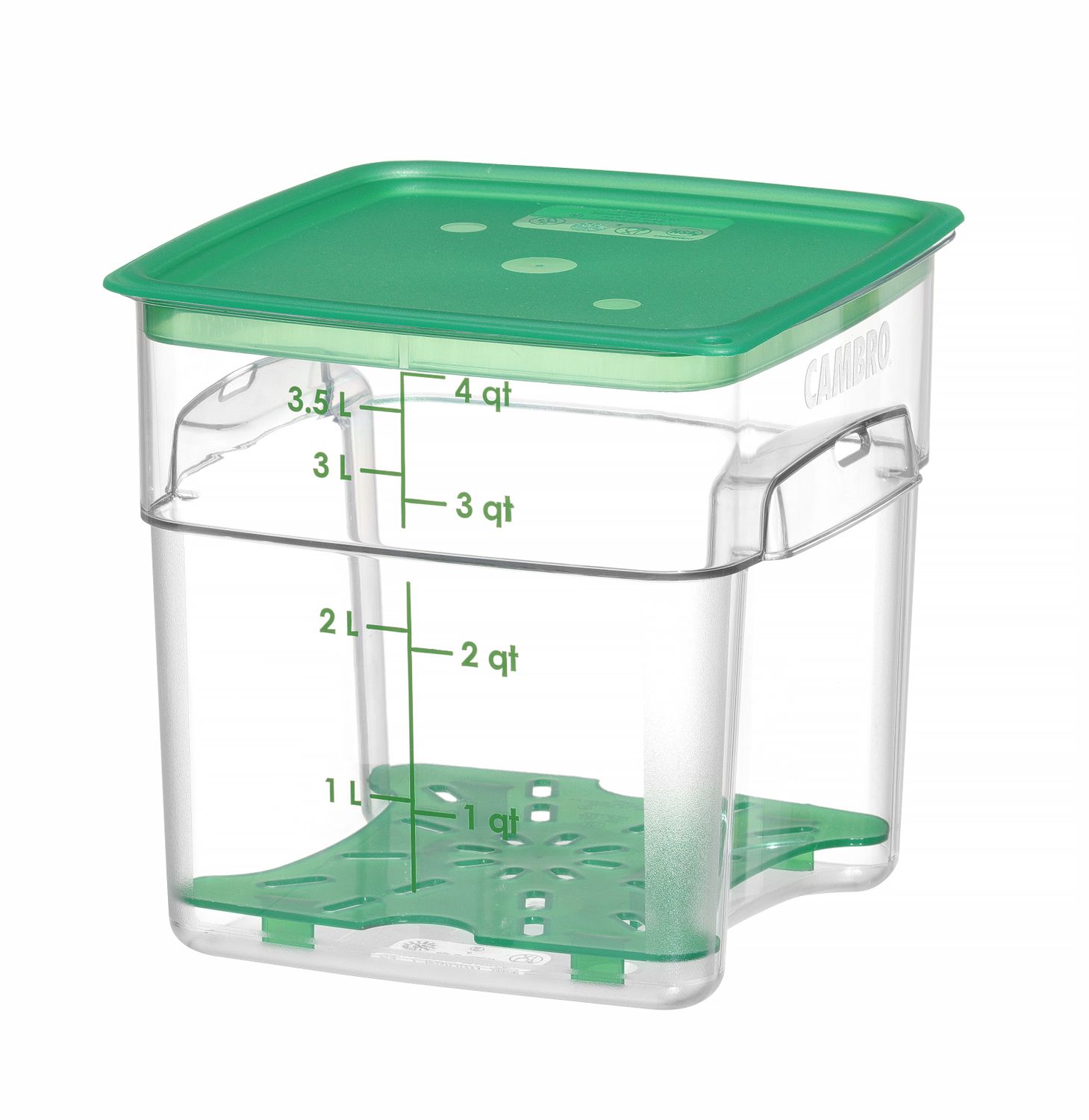 Pojemnik na żywność CamSquares Fresh Pro, Cambro, 3,8L, transparentny, 191x191x(H)183mm - obrazek 4