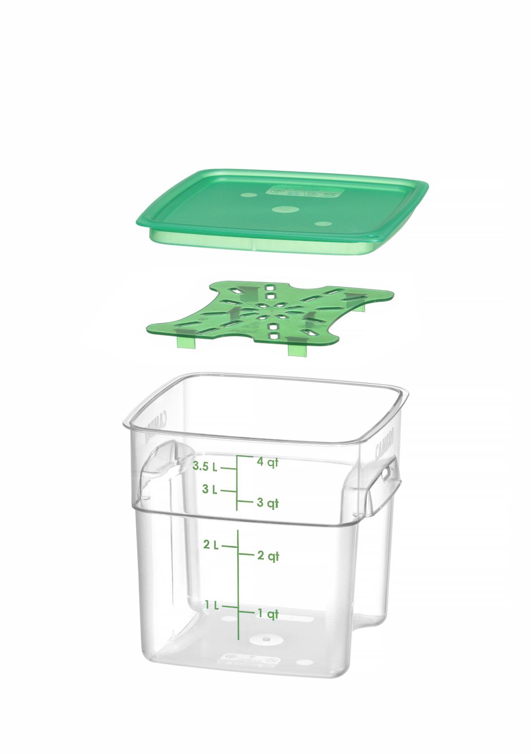 Pojemnik na żywność CamSquares Fresh Pro, Cambro, 3,8L, transparentny, 191x191x(H)183mm - obrazek 6